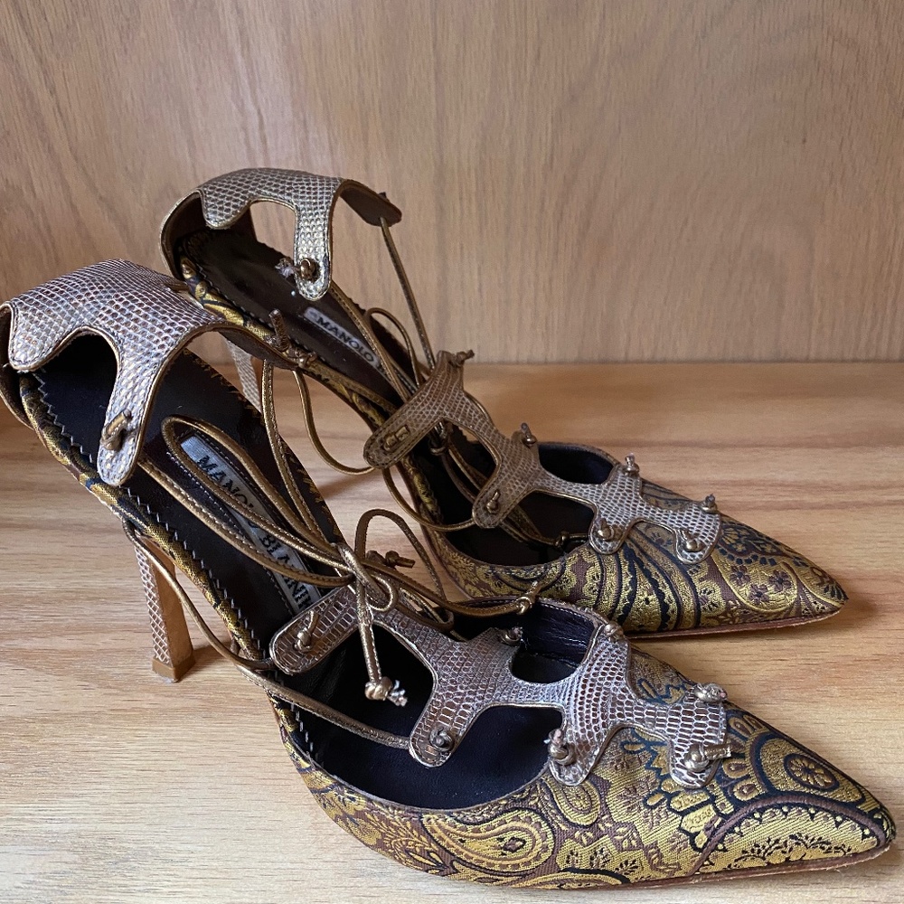 Manolo Blahnik 100th Anniversary Evening Heels.
